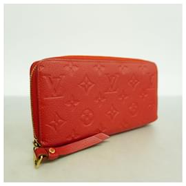 Louis Vuitton-Louis Vuitton Long Wallet Monogram Empreinte Zippy M63691 Scarlet-Red