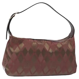 Givenchy-GIVENCHY Shoulder Bag Canvas Bordeaux Gold Auth BA3790-Golden,Dark red