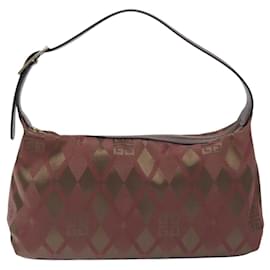 Givenchy-GIVENCHY Shoulder Bag Canvas Bordeaux Gold Auth BA3790-Golden,Dark red