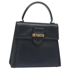 Borsa a mano Salvatore Ferragamo in pelle nera e oro Auth BA3911 Nero D'oro