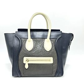 Céline Borsa tote Celine Luggage Medium Marrone Nero Bianco