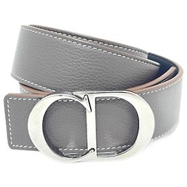 Cinto de couro Christian Dior com fivela logo CD Marrom Preto