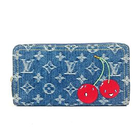 Cartera larga de denim Monogram Louis Vuitton Azul