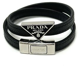 Bracciale charm Triangle Logo Prada 21B286 Nero