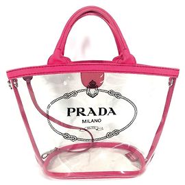 Sac de plage rose Canapa de Prada Rose