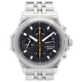 Orologio da uomo Seiko Credor 6S77-0A10 quadrante nero Altro