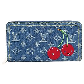 Portafoglio Zippy in denim Monogram Louis Vuitton Blu