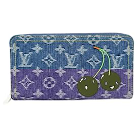 Louis Vuitton-Louis Vuitton Monogram Denim Zippy Wallet-Blue