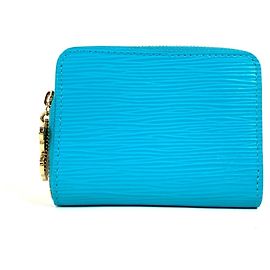 Portafoglio con zip Epi Louis Vuitton Blu