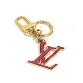 Louis Vuitton-Louis Vuitton M00547 LV Logo Porte Cle Nanogram Bag Charm Keychain-Red,Golden