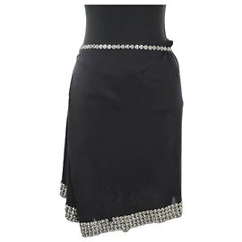 Ann Demeulemeester Mini saia de algodão Preto