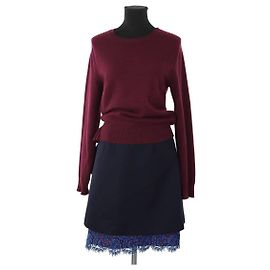 Sacai Vestido de lã Bordeaux