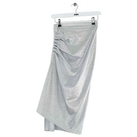 Falda Paco Rabanne Plateada de Viscosa XS Plata