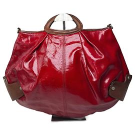 Bolsa de couro envernizado Marni vintage vermelho marrom Vermelho
