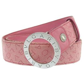 Bulgari Bvlgari Canvas-Ledergürtel Pink