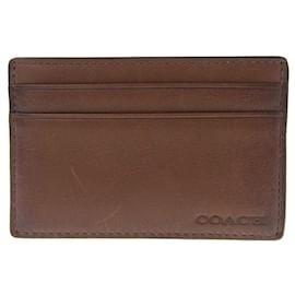 Coach Leather Card Case Brown