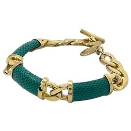Pulsera de encanto chapada en oro Loewe Dorado Verde