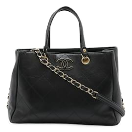 Chanel-Chanel Small Handbag in Black Calfskin-Black