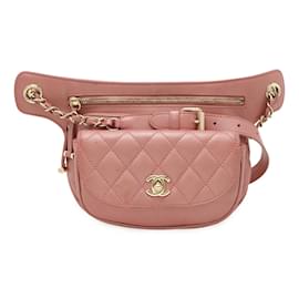 Chanel-Chanel Matelasse Pink Leather Sling Bag-Pink
