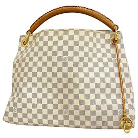 Bolso Tote Artsy MM Damier Azur de Louis Vuitton Blanco
