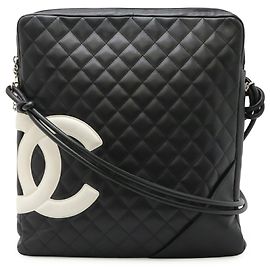 Borsa a spalla Chanel Cambon Line Coco Mark Nero Bianco