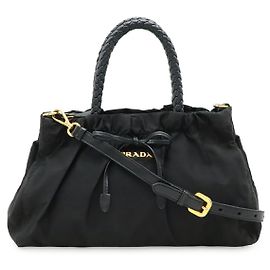 Prada TESSUTO BOW Nylon 2-Wege Tasche Schwarz