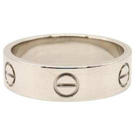 Cartier-Cartier Love Au750 White Gold Ring Size 18.5-Silvery,Metallic