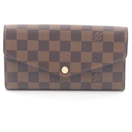 Cartera Larga Sarah Damier Ébène de Louis Vuitton Castaño
