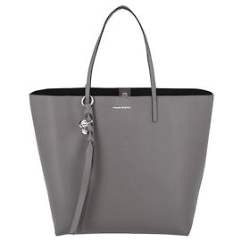 Alexander Mcqueen Große Leder-Shopper mit Schädel Grau