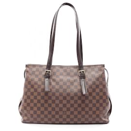 Louis Vuitton-Louis Vuitton Chelsea Damier Coated Canvas Tote Bag-Metallic,Bronze