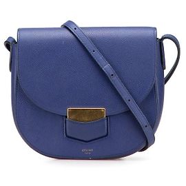 Céline Borsa a spalla in pelle Celine Trotteur Blu