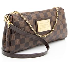 Louis Vuitton-Clutch Eva Damier Ebene Louis Vuitton-Marrom