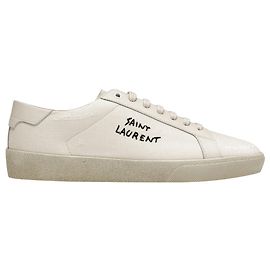 Saint Laurent Court klassische Sneakers Weiß Roh