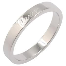 Cartier-Cartier C de Cartier Pt950 Platinum Ring Size 14-Silvery,Metallic