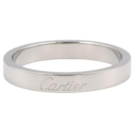 Cartier-Cartier C de Cartier Pt950 Platinum Ring Size 14-Silvery,Metallic