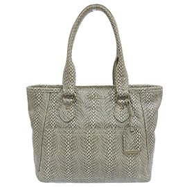 Autre Marque Bolso de cuero con estampado de pitón Cole Haan Blanco Amarillo