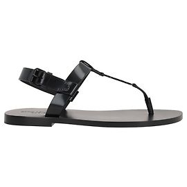 Saint Laurent Cassandre 05 Flat Sandals Black