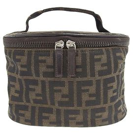 Fendi Canvas Vanity Handbag Brown