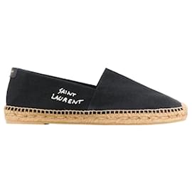 Saint Laurent-Saint Laurent Canvas Logo Espadrilles-Black