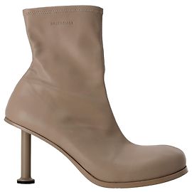 Bottines Balenciaga Mallorca en simili cuir beige Beige