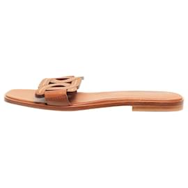 Tod's-Tan Catena leather sandals - size EU 38-Brown