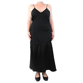 Jil Sander Robe nuisette en satin noir - taille UK 12 Noir
