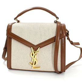 Bolsa de Ombro Cassandra Mini YSL Saint Laurent Marrom