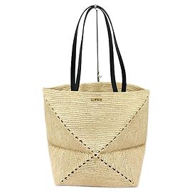 Loewe Puzzlefold Tote Medium Raffia Natural Bag Other