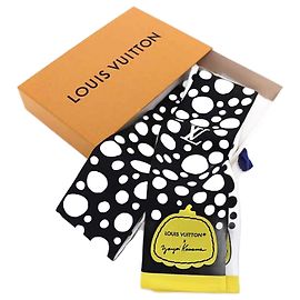 Foulard Bandeau Infinity Dot Yayoi Kusama di Louis Vuitton Nero Bianco Giallo