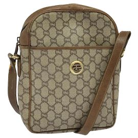 Sac à épaule GUCCI GG Plus Supreme PVC Beige Or Auth bs27646 Beige Doré