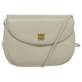 Bolsa de Ombro GIVENCHY em Couro Branco e Ouro Auth BA3655 Branco Dourado