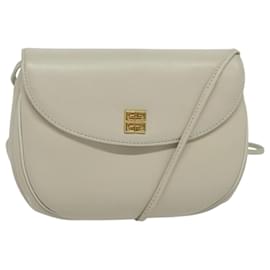 Givenchy-GIVENCHY Shoulder Bag Leather White Gold Auth BA3655-White,Golden