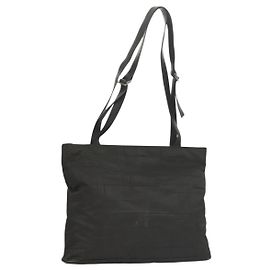 Salvatore Ferragamo Shoulder Bag Nylon Black Silver Auth bs27182 Black Silvery