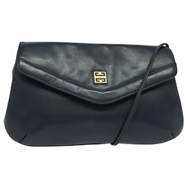 Borsa a spalla GIVENCHY in pelle blu navy e oro Auth BA3654 D'oro Blu navy